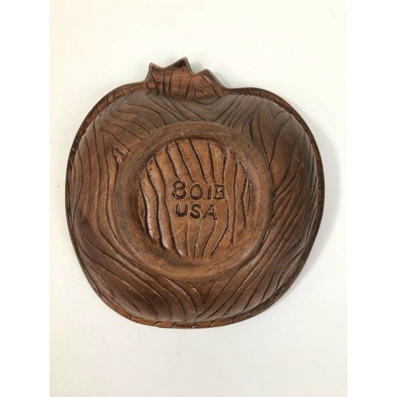 4 California Sequoia Ware Art Pottery Apple Bowl Green Orange Brown 801B USA - Picture 5 of 11